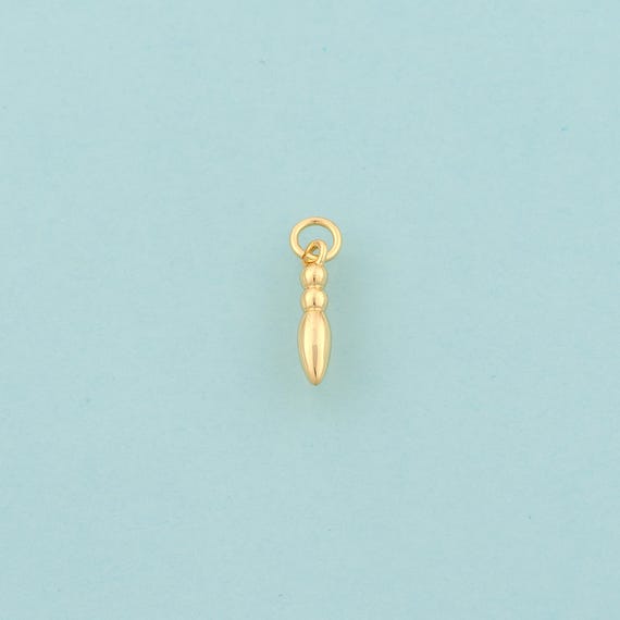 Gold Writing Brush Charms,Writing Brush Jewelry,Writing Brush Pendant for DIY Jewelry Making,18K Gold