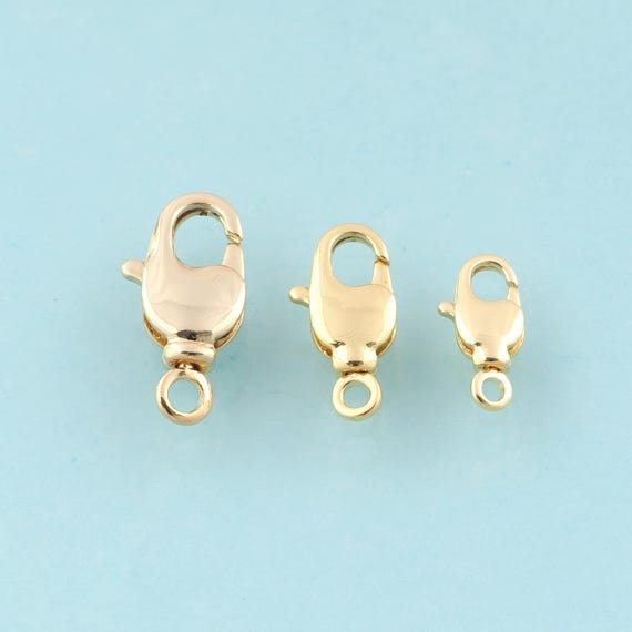Gold Lobster Clasp,Claw Jewelry Clasp,Lobster Spring Clasp for DIY Jewelry Making,18K Gold