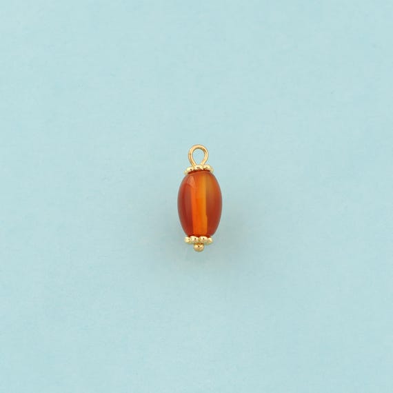 Gold Energy Stone Charms,Natural Stone Jewelry,Red Agate Pendant for DIY Jewelry Making,18K Gold