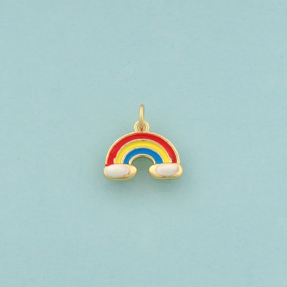 Gold Rainbow Cloud Charms,Cloud Jewelry,Enamel Rainbow Pendant for DIY Jewelry Making,18K Gold