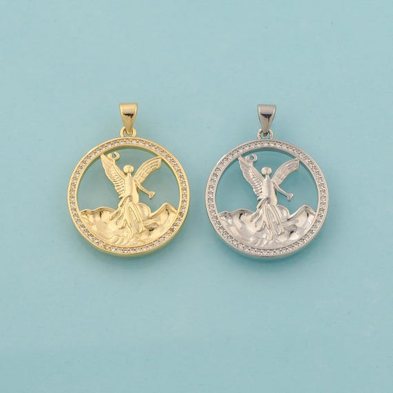 Gold CZ Angel Charms,Angel Jewelry,Angel Pendant for DIY Jewelry Making,18K Gold