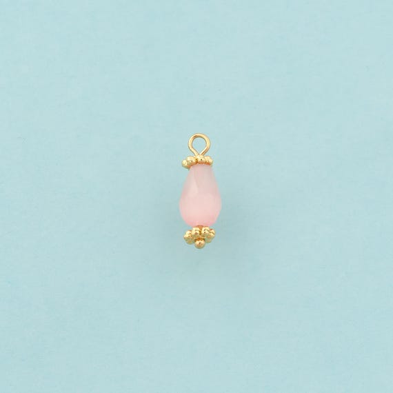 Gold Energy Stone Charms,Natural Stone Jewelry,Pink Cat Eye Pendant for DIY Jewelry Making,18K Gold