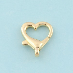 Gold Heart Clasp,Heart Jewelry Clasp,Heart Spring Clasp for DIY Jewelry Making,18K Gold