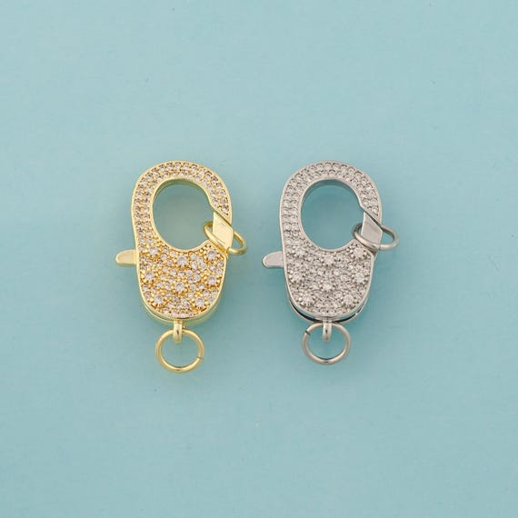 Gold Lobster Clasp,Claw Jewelry Clasp,Lobster Clasp for DIY Jewelry Making,18K Gold & Rhodium