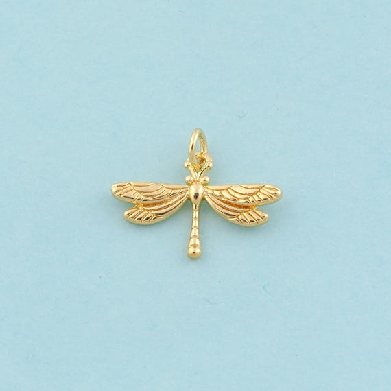 Gold Dragonfly Charms,Dragonfly Jewelry,Dragonfly Pendant for DIY Jewelry Making,18K Gold