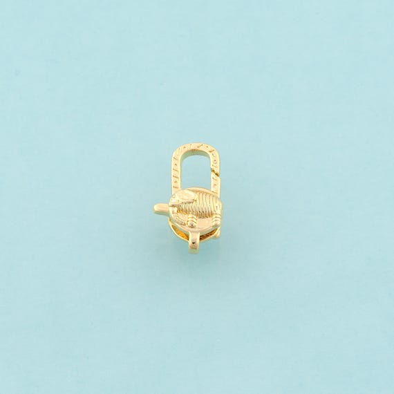 Gold Lobster Clasp,Spring Jewelry Clasp,Laser Gun Clasp for DIY Jewelry Making,18K Gold
