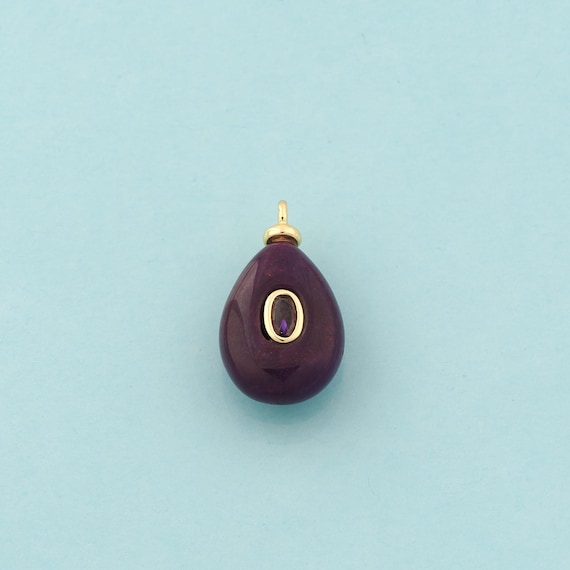Gold Energy Stone Charms,Natural Stone Jewelry,Purple Jade Pendant for DIY Jewelry Making,18K Gold