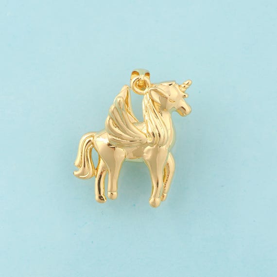 Gold Pegasus Charms,Animal Jewelry,Pegasus Pendant for DIY Jewelry Making,18K Gold