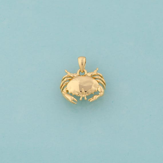 Gold Crab Charms,Marine Life Jewelry,Crab Pendant for DIY Jewelry Making,18K Gold