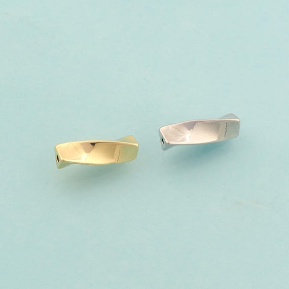 Triangle Spacer Beads,Tube Beads,Twist Beads for DIY Jewelry Making,18K Gold