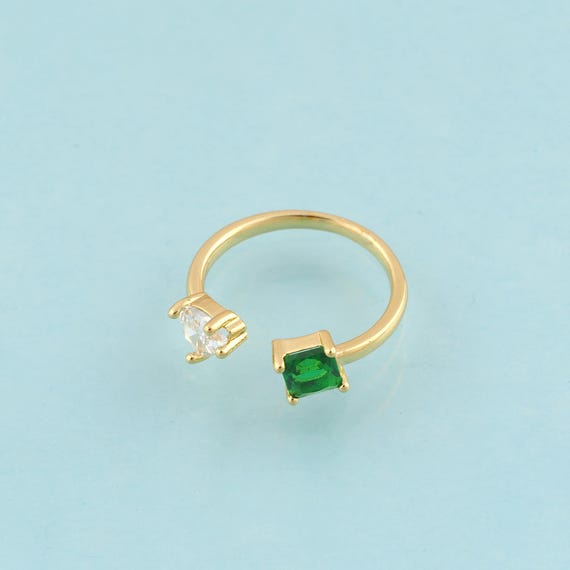 Gold Open Rings,Square Jewelry Rings,Thick Rings Perfect Gift,18K Gold