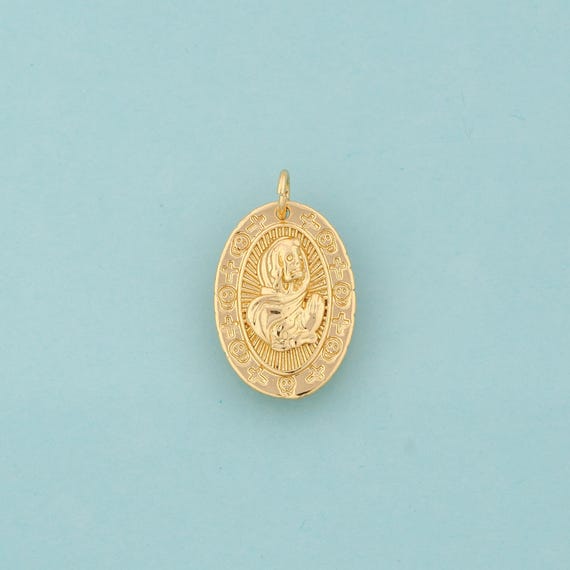 Gold Cross Charms,Skull Jewelry,Prayer Pendant for DIY Jewelry Making,18K Gold