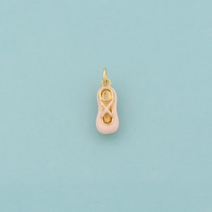 Gold Enamel Dance Shoes Charms,Ballet Shoes Jewelry,Flat Shoes Pendant for DIY Jewelry Making,18K Gold