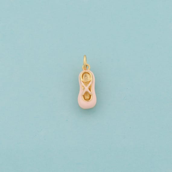 Gold Enamel Dance Shoes Charms,Ballet Shoes Jewelry,Flat Shoes Pendant for DIY Jewelry Making,18K Gold