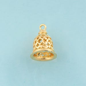 Gold Bell Charms,Bell Jewelry,Bell Pendant for DIY Jewelry Making,18K Gold