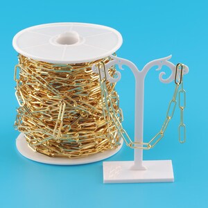 Gold Büroklammer Kette, spezielle Schmuck Kette, Halbzeug Kette für DIY Schmuckherstellung, 18K Gold
