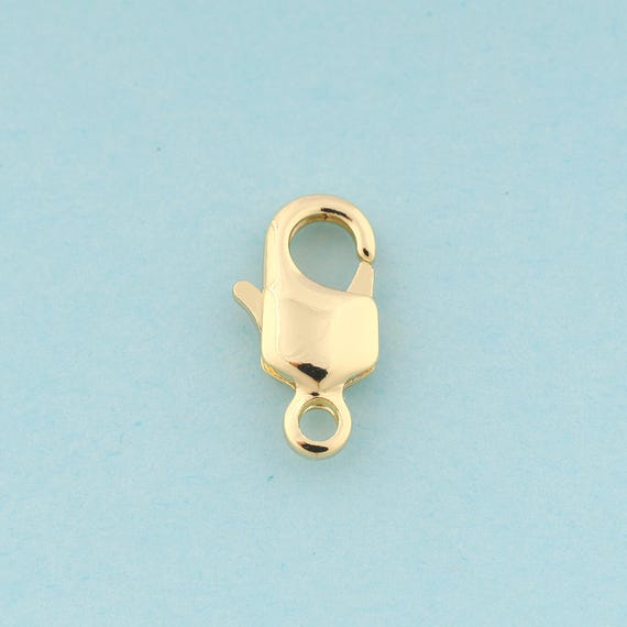 Gold Lobster Clasp,Claw Jewelry Clasp,Lobster Spring Clasp for DIY Jewelry Making,18K Gold