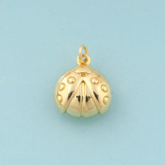 Gold Ladybug Charms,Insect Jewelry,Ladybug Pendant for DIY Jewelry Making,18K Gold