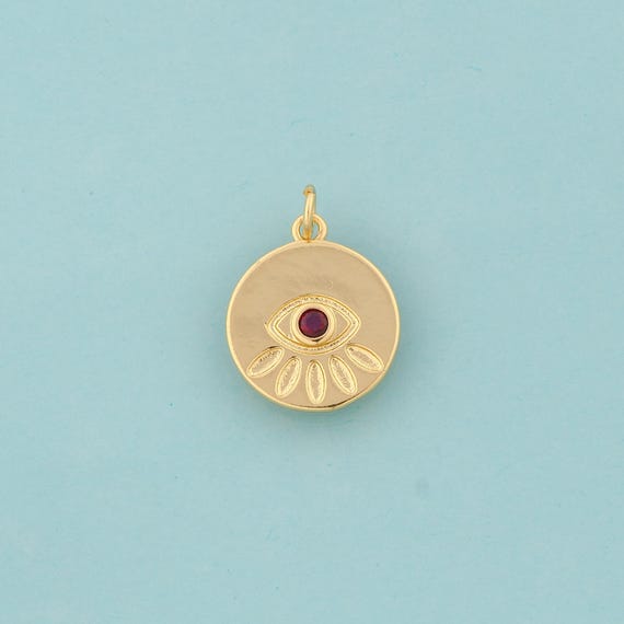 Gold Evil Eye Charms,Devil Eye Jewelry,Eye Pendant for DIY Jewelry Making,18K Gold