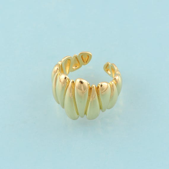 Gold Open Rings,Wide Jewelry Rings,Thick Rings Perfect Gift,18K Gold