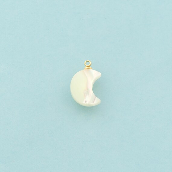 Gold Fritillary Charms,Crescent Moon Jewelry,Celestial Pendant for DIY Jewelry Making,18K Gold