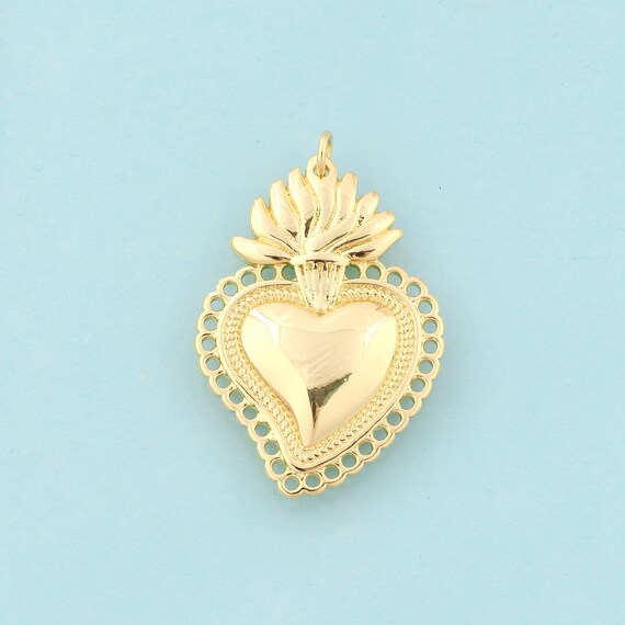 Gold Heart Charms,Heart Jewelry,Heart Pendant for DIY Jewelry Making,18K Gold