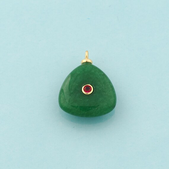 Gold Energy Stone Charms,Natural Stone Jewelry,Malayan Jade Pendant for DIY Jewelry Making,18K Gold