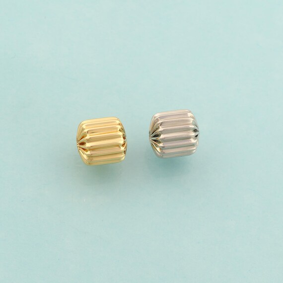 Gold Corrugated Spacer Beads,Tube Beads,Corrugated Beads for DIY Jewelry Making,18K Gold