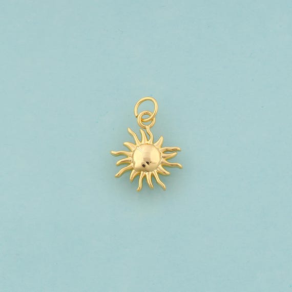 Gold Sun Charms,Celestial Jewelry,Sunburst Pendant for DIY Jewelry Making,18K Gold