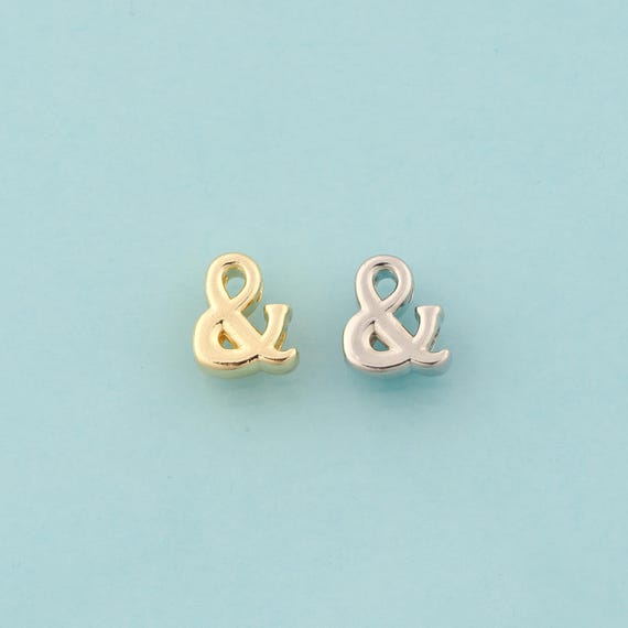 Ampersand Spacer Beads,Symbol Beads,Symbol Beads for DIY Jewelry Making,18K Gold & Rhodium