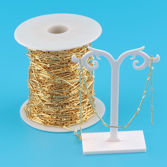 Gold Stick Chain,Special Jewelry Chain,Semi-Finished Product Chain for DIY Jewelry Making,18K Gold