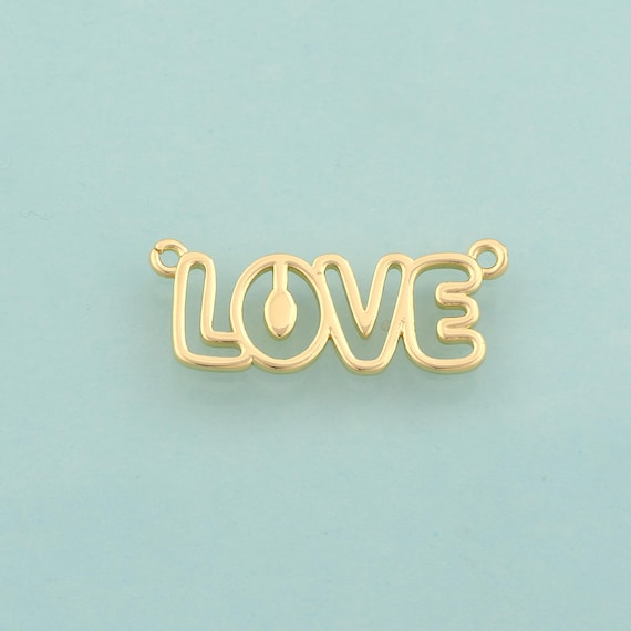 Gold LOVE Charms,Letter Jewelry,LOVE Pendant for DIY Jewelry Making,18K Gold