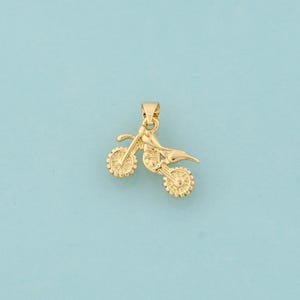 Gold Motorcycle Charms,Motorcycle Jewelry,Motorcycle Pendant for DIY Jewelry Making,18K Gold