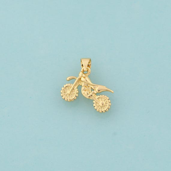 Gold Motorcycle Charms,Motorcycle Jewelry,Motorcycle Pendant for DIY Jewelry Making,18K Gold