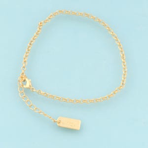 Gold Rolo Bracelet,Square Jewelry Bracelet,Lobster Clasp Bracelet for DIY Jewelry Making,18K Gold