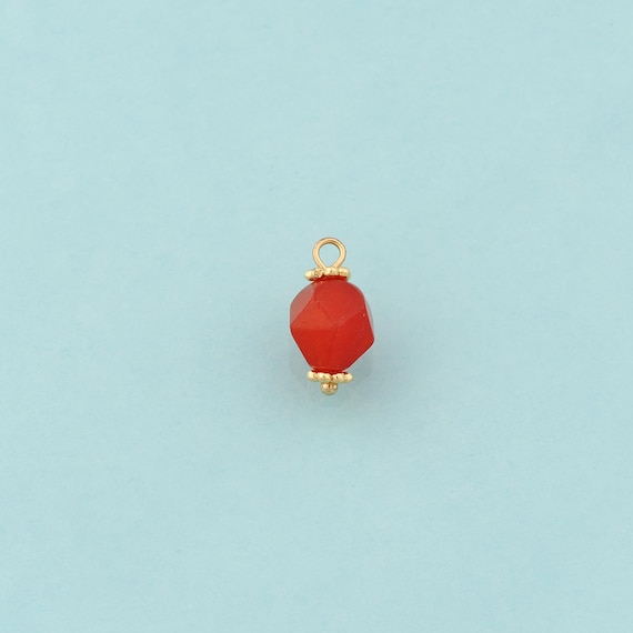Gold Energy Stone Charms,Natural Stone Jewelry,Red Agate Pendant for DIY Jewelry Making,18K Gold