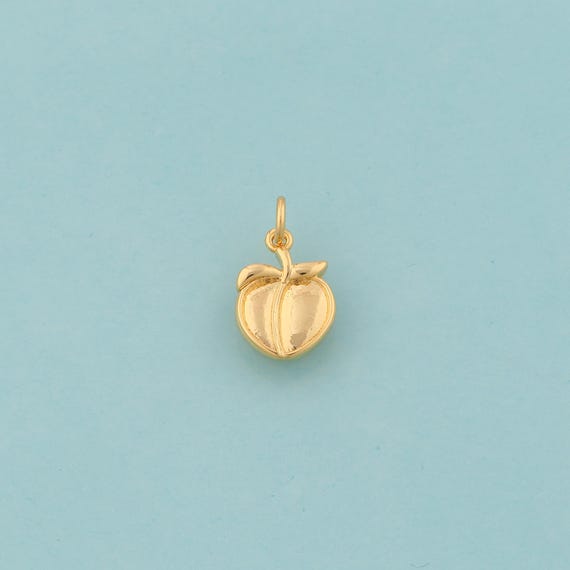 Gold Peach Charms,Fruit Jewelry,Peach Pendant for DIY Jewelry Making,18K Gold