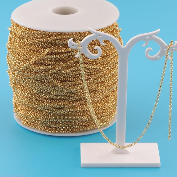 Gold Rolo Chain,Special Jewelry Chain,Semi-Finished Product Chain for DIY Jewelry Making,18K Gold