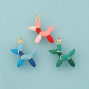 Gold Enamel Dog Charms,Dog Jewelry,Dog Pendant for DIY Jewelry Making,18K Gold