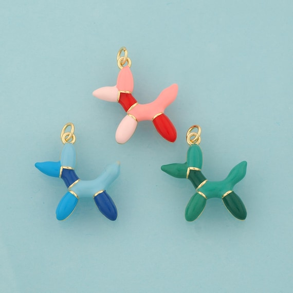 Gold Enamel Dog Charms,Dog Jewelry,Dog Pendant for DIY Jewelry Making,18K Gold