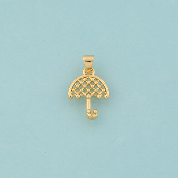 Gold Umbrella Charms,Umbrella Jewelry,Umbrella Pendant for DIY Jewelry Making,18K Gold