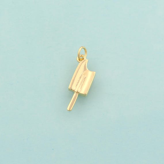 Gold Ice Cream Charms,Dessert Jewelry,Ice Cream Pendant for DIY Jewelry Making,18K Gold