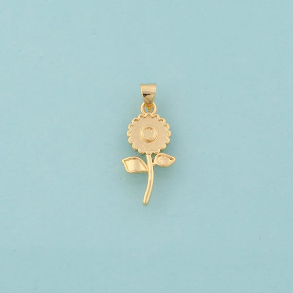 Gold Flower Charms,Flower Jewelry,Flower Pendant for DIY Jewelry Making,18K Gold