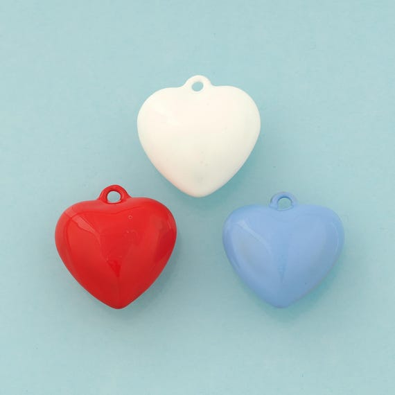 Gold Heart Charms,Love Jewelry,Enamel Heart Pendant for DIY Jewelry Making,18K Gold