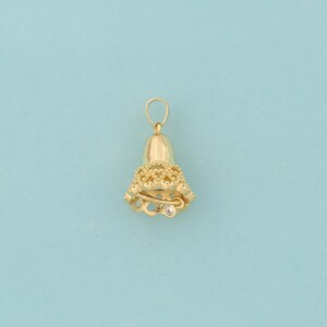 Gold CZ Bell Charms,Bell Jewelry,Bell Pendant for DIY Jewelry Making,18K Gold