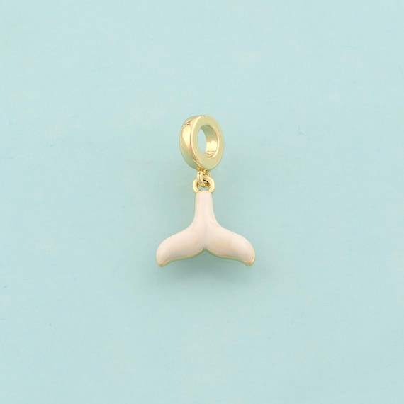 Gold Fishtail Charms,Fishtail Jewelry,Enamel Fishtail Pendant for DIY Jewelry Making,18K Gold