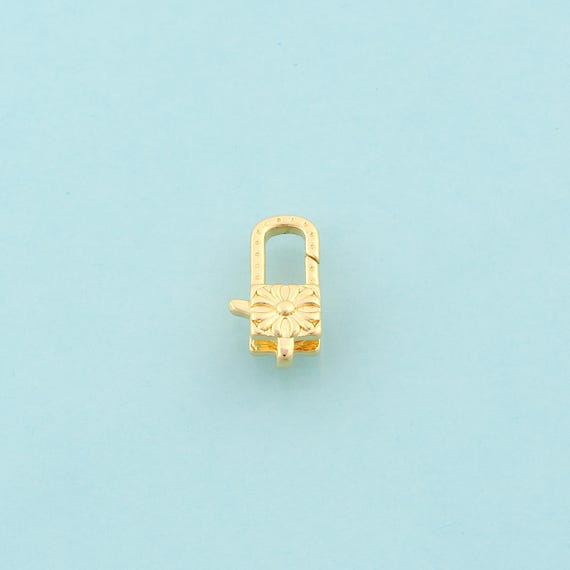 Gold Lobster Clasp,Spring Jewelry Clasp,Flower Clasp for DIY Jewelry Making,18K Gold