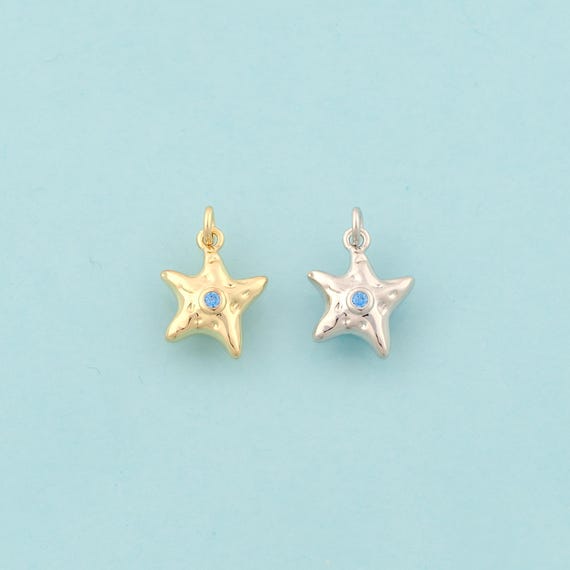 Gold Starfish Charms,Starfish Jewelry,Starfish Pendant for DIY Jewelry Making,18K Gold