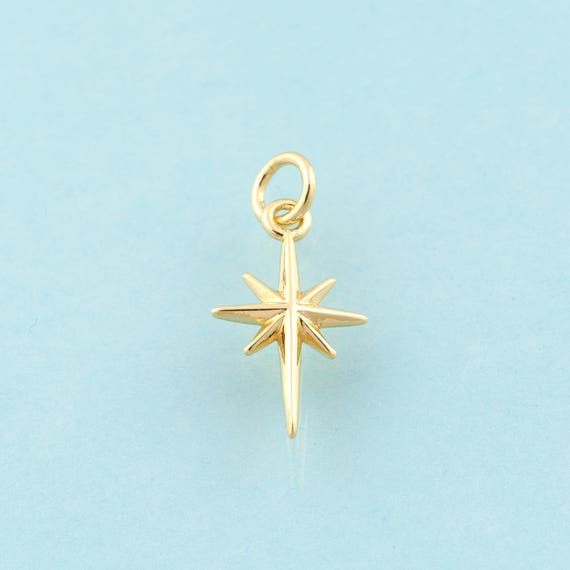 Gold Polaris Charms,Star Jewelry,Polaris Pendant for DIY Jewelry Making,18K Gold