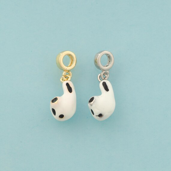 Gold Headphone Charms,Headphone Jewelry,Enamel Headphone Pendant for DIY Jewelry Making,18K Gold
